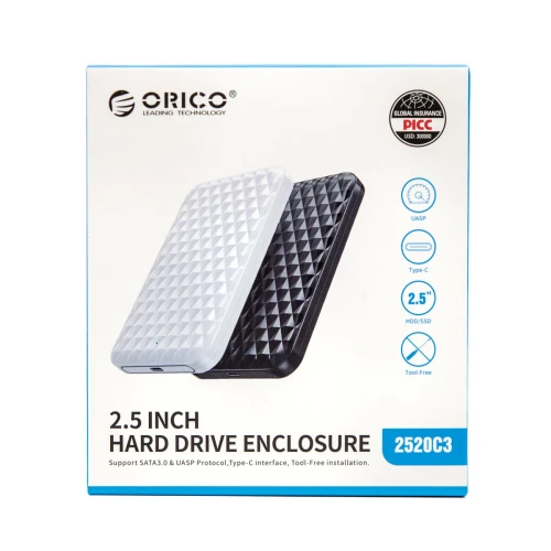 Obudowa na dysk Orico HDD/SSD 2,5" USB-C 3.1