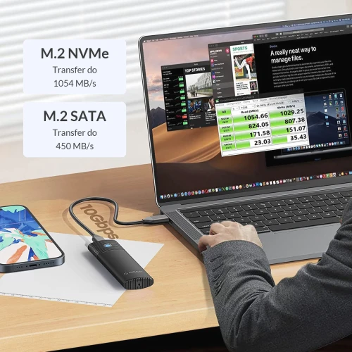 Obudowa dysku Orico M.2 NVMe/SATA 10Gbps czarna