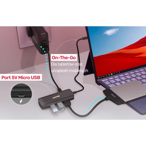 Akywny HUB Unitek USB-C - 3xUSB-A 3.1, HDMI 4K@30Hz