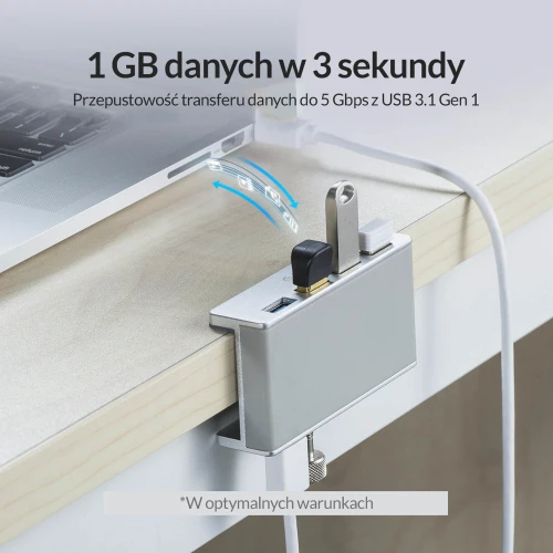 Orico Hub USB biurkowy 4 porty USB-A 5Gbps 