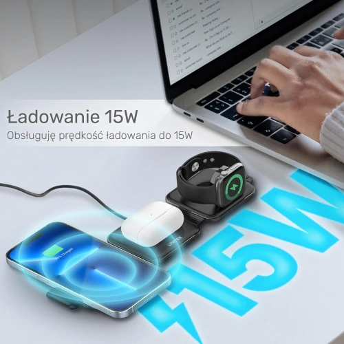 Ładowarka magnetyczna Unitek 3w1 15W