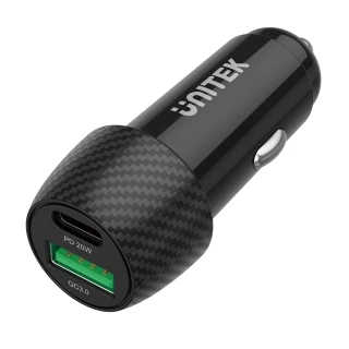 Ładowarka samochodowa Unitek 38W USB-A USB-C QC3.0