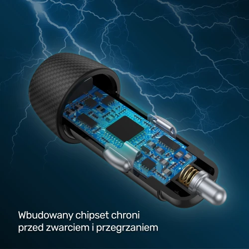 Ładowarka samochodowa Unitek 38W USB-A USB-C QC3.0