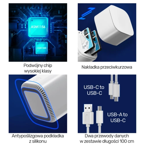 Stacja dokująca Unitek S1105A 2x SSD/HDD 2,5" na USB-C 3.0