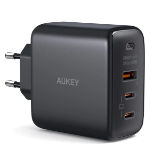 Ładowarka Aukey PA-B6T GaN, 2x USB-C, USB-A, QC, PD 65W