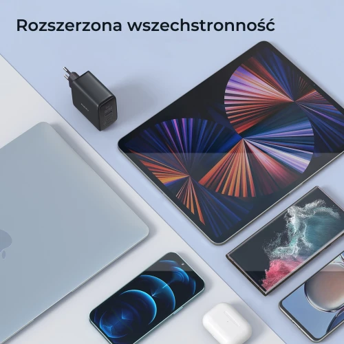 Ładowarka Aukey PA-B6T GaN, 2x USB-C, USB-A, QC, PD 65W
