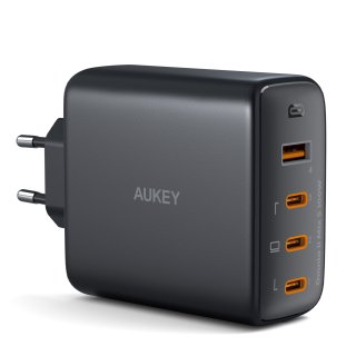 Ładowarka Aukey PA-B7S GaN, 3x USB-C, USB-A, QC, PD 100W