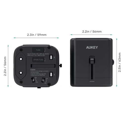 Ładowarka podróżna Aukey PA-TA01 EU/US/UK/AUS