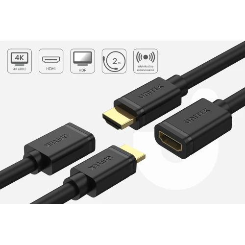 Przedłużacz Unitek HDMI (M) - HDMI (F) 2.0 - 2 m