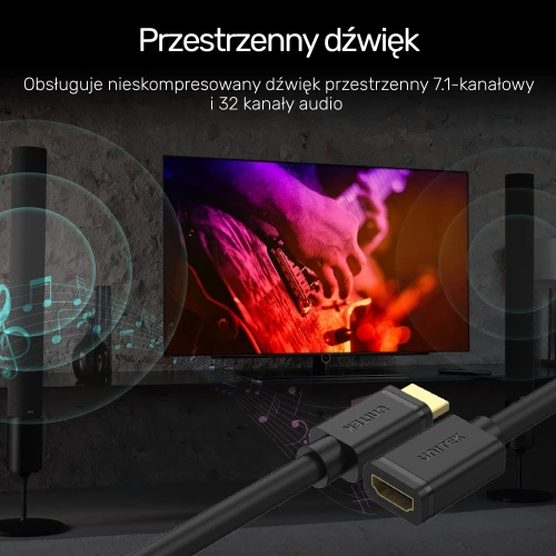 Przedłużacz Unitek HDMI (M) - HDMI (F) 2.0 - 2 m