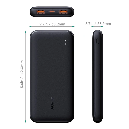 Powerbank Aukey PB-N73 10000mAh USB-C, USB-Ax2 12W
