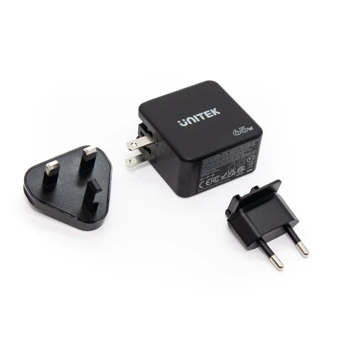 Ładowarka Unitek P1117B GaN, PD 65W, podróżna, 3 porty