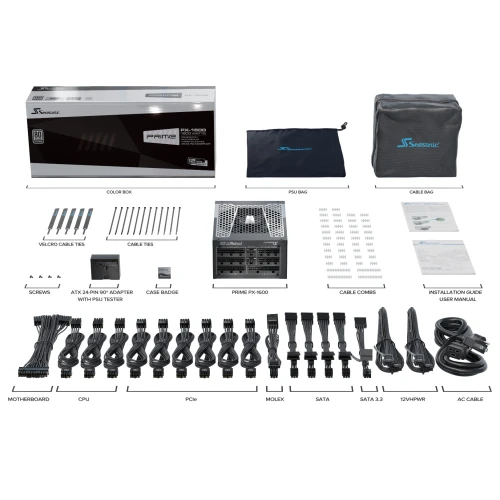 Zasilacz Seasonic PRIME PX-1600 ATX 3.1 80Plus Platinum 1600W