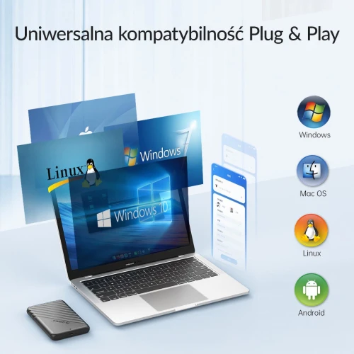 Obudowa na dysk Orico 2,5" USB-C 3.1 6Gbps czarna