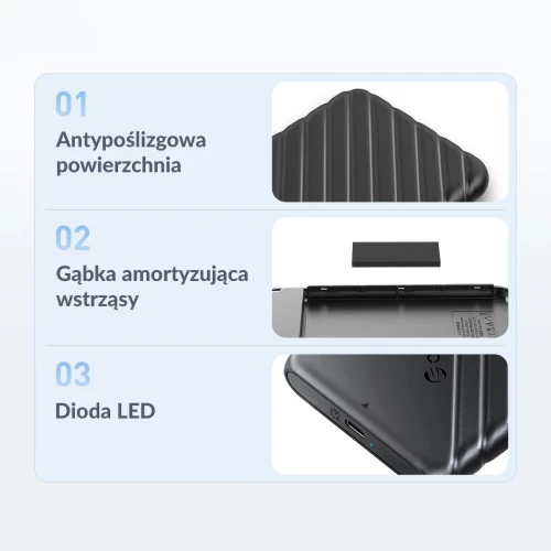 Obudowa na dysk Orico 2,5" USB-C 3.1 6Gbps czarna