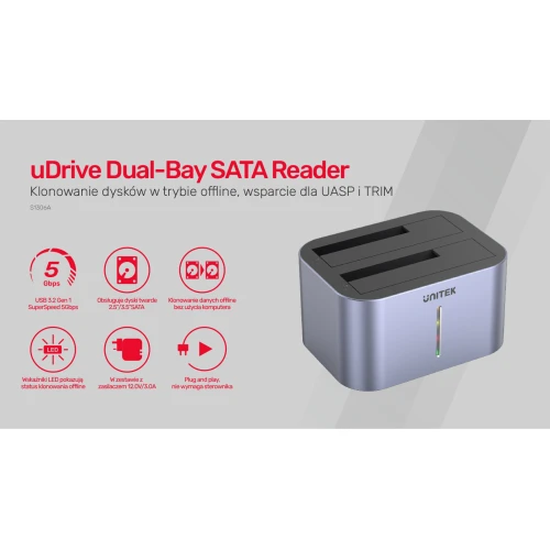 Stacja dokująca Unitek S1306A Dual HDD USB3.0