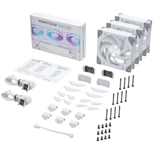 Wentylator Phanteks D30 120mm PWM D-RGB White 3-pack