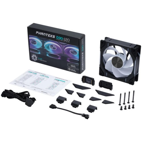 Wentylator Phanteks D30 120mm PWM D-RGB Reverse Black