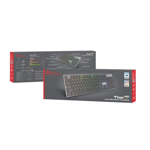 Klawiatura Genesis Thor 420 RGB Blue Switch Slim
