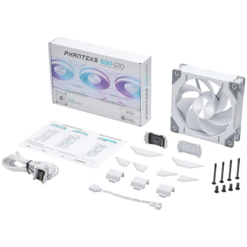Wentylator Phanteks D30 120mm PWM D-RGB Reverse White