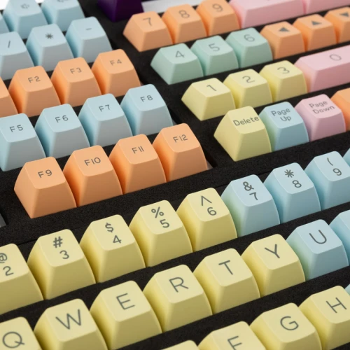 Keycapy Ducky Cotton Candy PBT Double-Shot Keycap Set, US Layout
