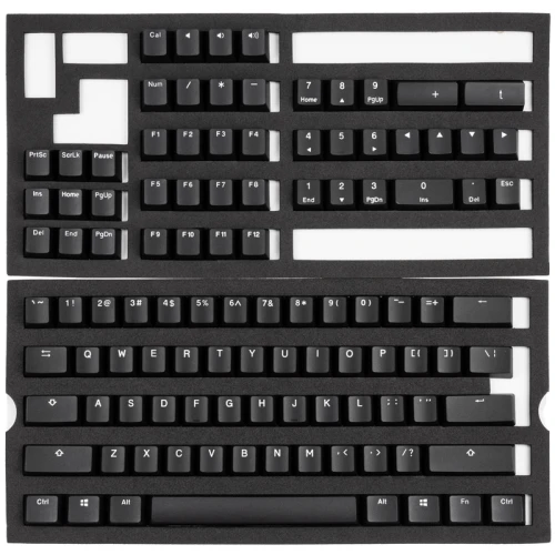 Keycapy Ducky Phantom Black PBT Double-Shot Keycap Set, US Layout - 108 keys