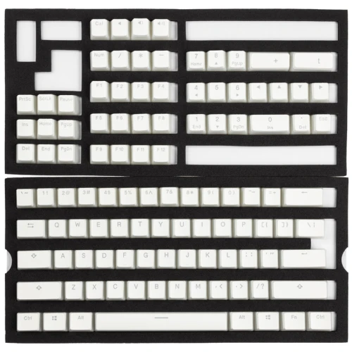 Keycapy Ducky Pudding PBT Double-Shot Keycap Set, weiß - ANSI Layout (US)