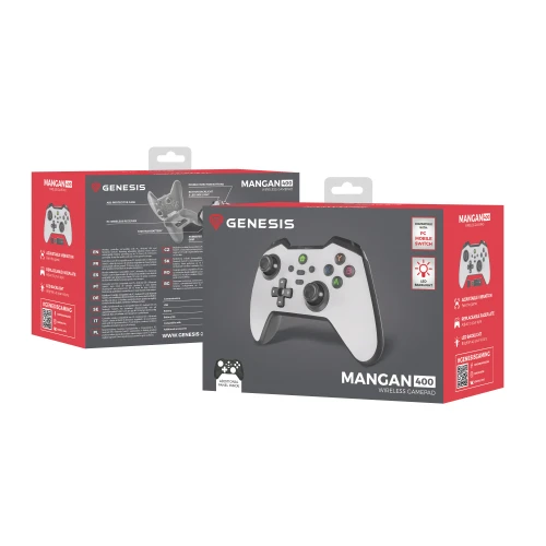 Gamepad Genesis Mangan 400 Bezprzewodowy Biały PC/Switch/Mobile