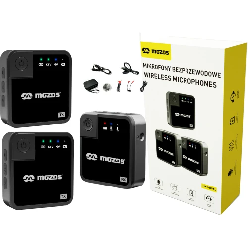 Mikrofon MOZOS MX1 Dual Podwójny Mikroport Bezprzewodowy 2.4GHz