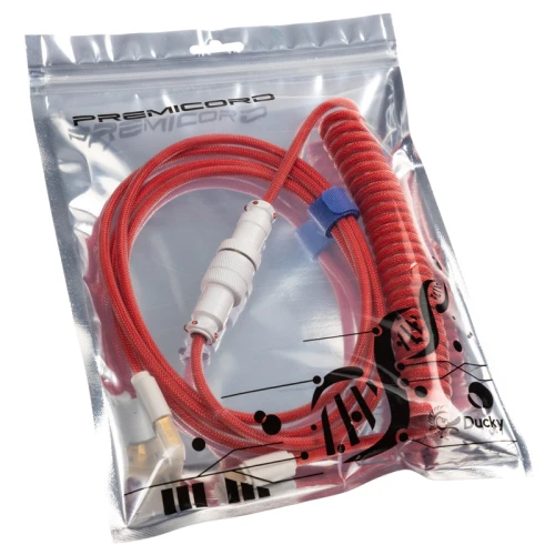 Kabel do klawiatury Ducky Premicord Czerwony (USB Typ C do Typ A) - 1,8m