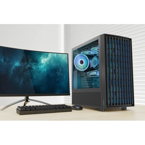 Obudowa Modecom Breeze ARGB Flow Midi Tempered Glass Black