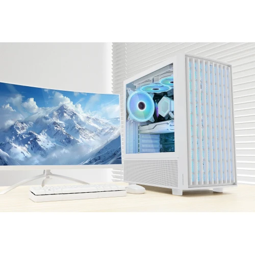 Obudowa Modecom Breeze ARGB Flow Midi Tempered Glass White