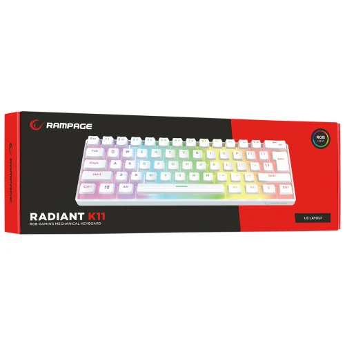 Klawiatura Rampage RADIANT K11 Pudding White Red Switch