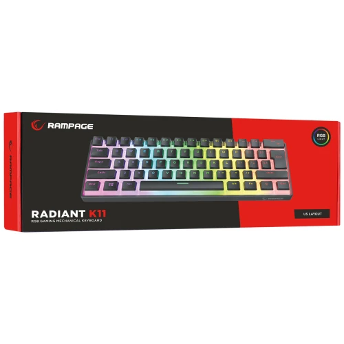 Klawiatura Rampage RADIANT K11 Pudding Black Red Switch