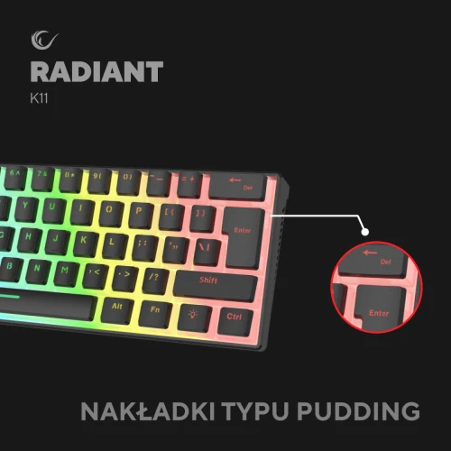 Klawiatura Rampage RADIANT K11 Pudding Black Red Switch