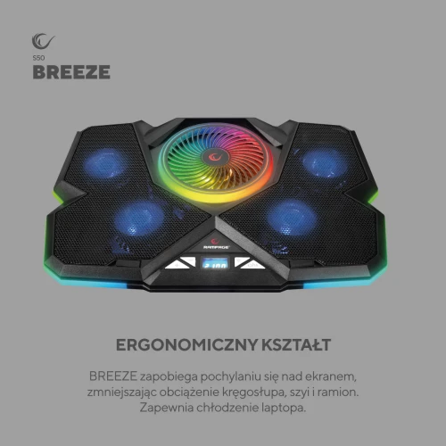 Podstawka chłodząca do laptopa Rampage Breeze S50 RGB LCD