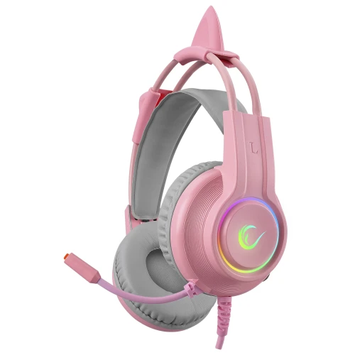 Słuchawki Rampage RM-K91 X-CATTY Pink USB 7.1 RGB