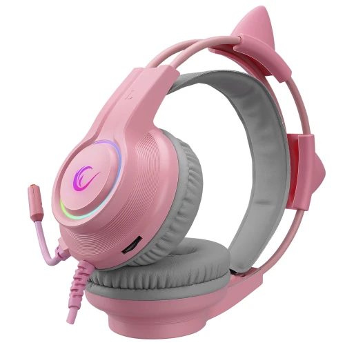 Słuchawki Rampage RM-K91 X-CATTY Pink USB 7.1 RGB