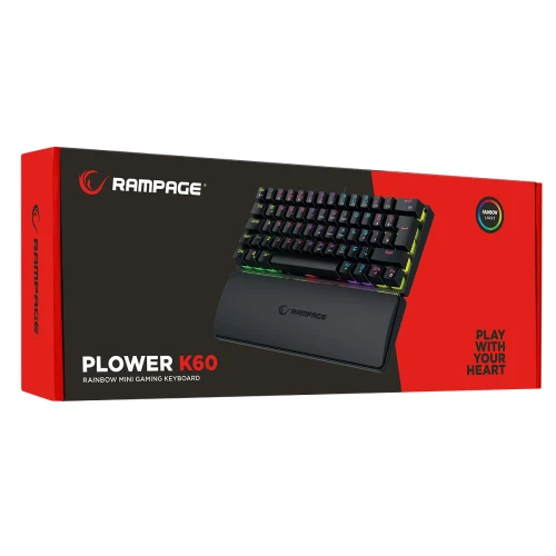 Klawiatura Rampage PLOWER K60 RGB Black Blue Switch