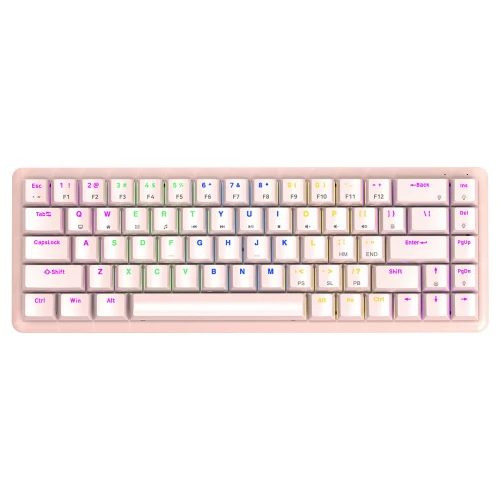Klawiatura Rampage REBEL Pink Low Profile Red Switch