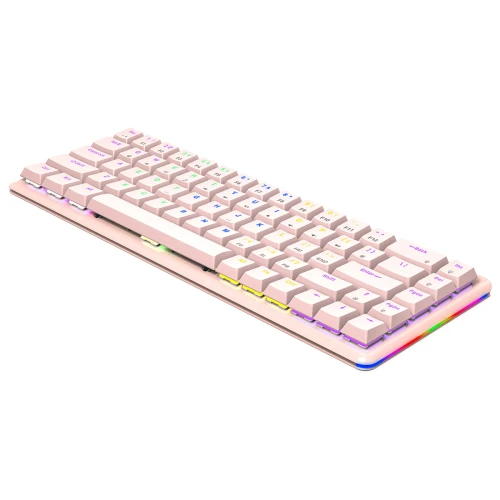 Klawiatura Rampage REBEL Pink Low Profile Red Switch