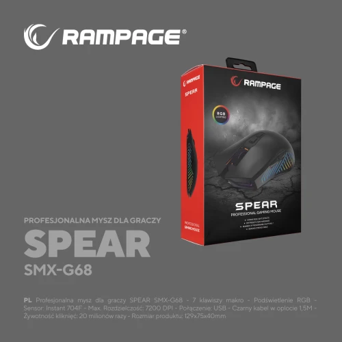Mysz Rampage Rampage SMX-G68 SPEAR V2 RGB