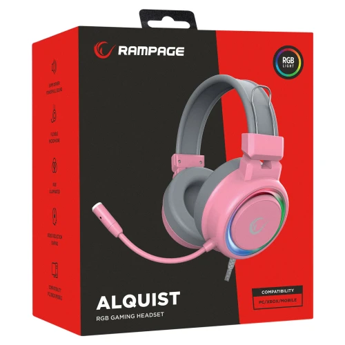 Słuchawki Rampage SN-R10 ALQUIST Pink RGB