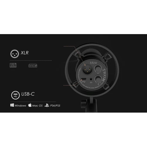 Mikrofon dynamiczny Fifine T688 USB XLR ze statywem