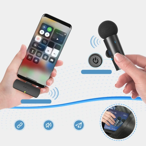 Mikrofon krawatowy Fifine M8 Mikroport Podwójny 2.4GHz