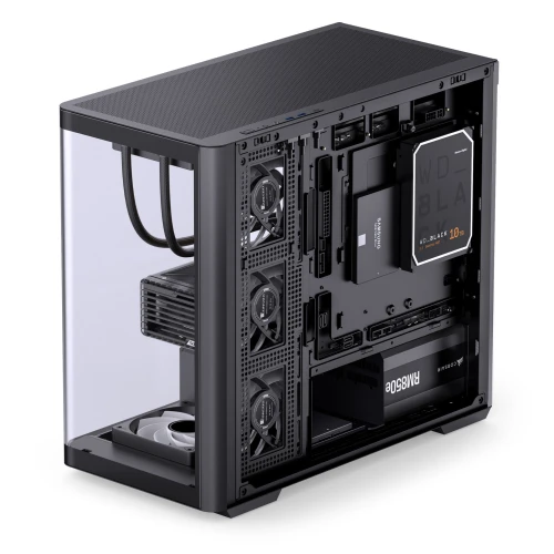 Obudowa Jonsbo D300 Midi-Tower, mATX, 270 Grad, Tempered Glass - schwarz