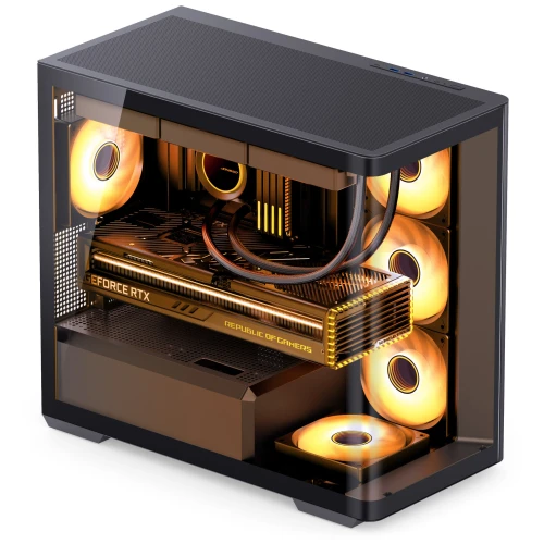 Obudowa Jonsbo D300 Midi-Tower, mATX, 270 Grad, Tempered Glass - schwarz