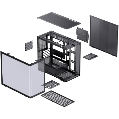 Obudowa Jonsbo D300 Midi-Tower, mATX, 270 Grad, Tempered Glass - schwarz