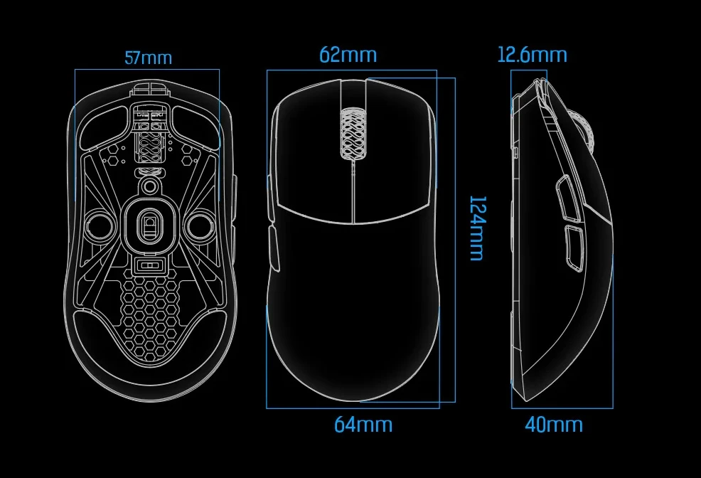 Mysz Lamzu Maya X 8K Wireless - shell i struktura
