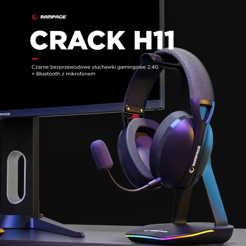 Słuchawki Rampage CRACK H11 Black USB 7.1 Wireless